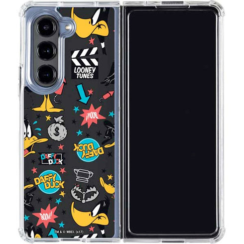 Looney Tunes Daffy Duck Patches Galaxy Z Fold5 5G Clear Case