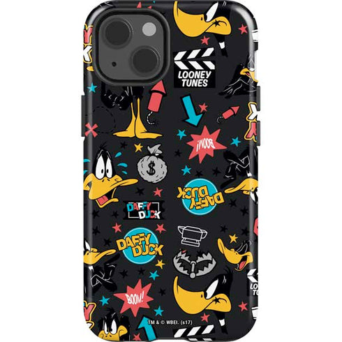 Looney Tunes Daffy Duck Patches iPhone 15 Impact Case
