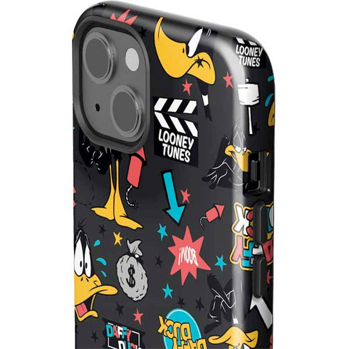 Looney Tunes Daffy Duck Patches iPhone 15 Impact Case
