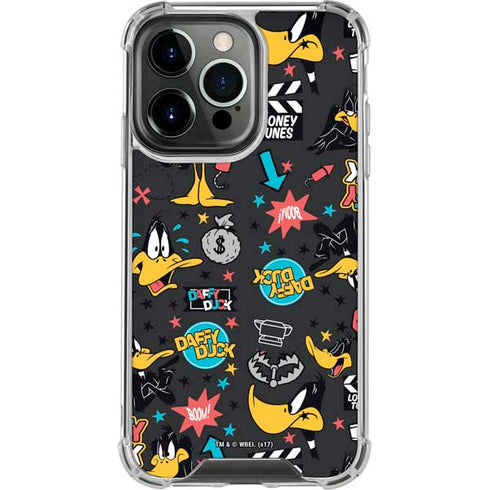 Looney Tunes Daffy Duck Patches iPhone 14 Pro Clear Case