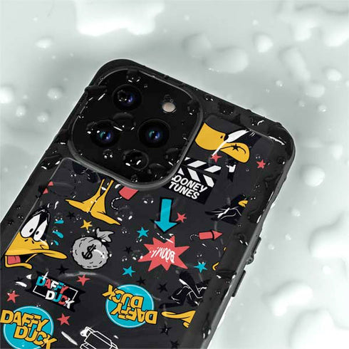 Looney Tunes Daffy Duck Patches iPhone 14 Pro Max Waterproof Case