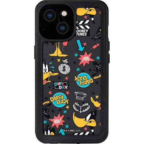 Looney Tunes Daffy Duck Patches iPhone 15 Waterproof Case
