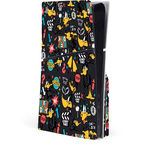 Looney Tunes Daffy Duck Patches PS5 Slim Disk Console Skin
