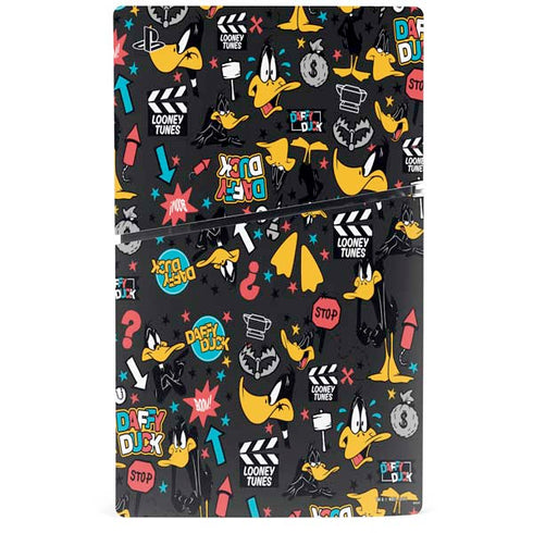 Looney Tunes Daffy Duck Patches PS5 Slim Disk Console Skin