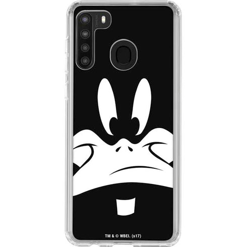 Looney Tunes Daffy Duck Plain Black and White Galaxy A21 Clear Case