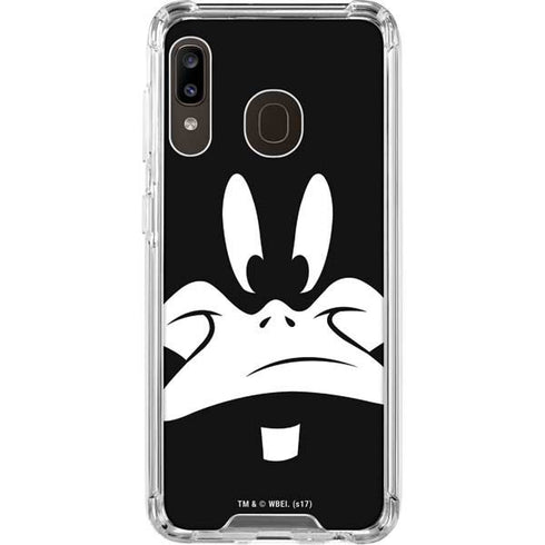 Looney Tunes Daffy Duck Plain Black and White Galaxy A30 Clear Case