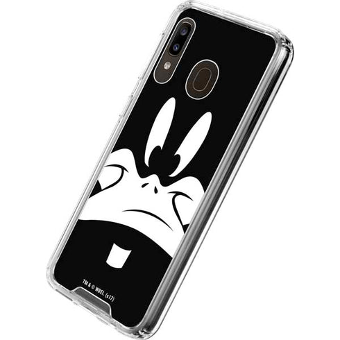 Looney Tunes Daffy Duck Plain Black and White Galaxy A30 Clear Case