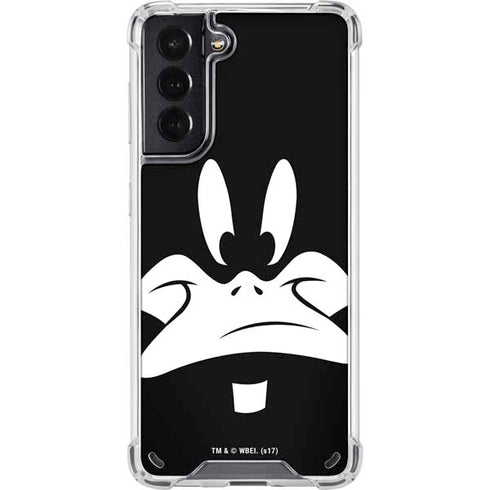 Looney Tunes Daffy Duck Plain Black and White Galaxy S21 5G Clear Case