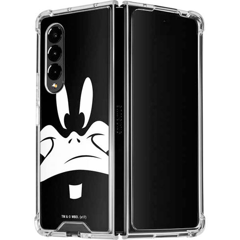 Looney Tunes Daffy Duck Plain Black and White Galaxy Z Fold4 5G Clear Case