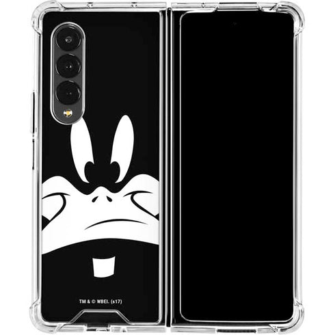 Looney Tunes Daffy Duck Plain Black and White Galaxy Z Fold4 5G Clear Case