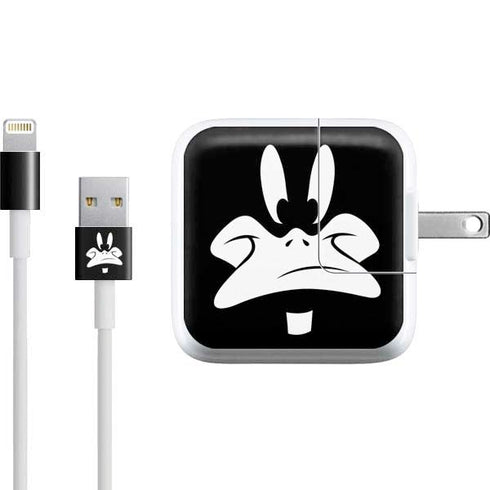 Looney Tunes Daffy Duck Plain Black and White iPad Charger (10W USB) Skin