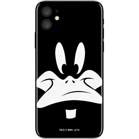 Looney Tunes Daffy Duck Plain Black and White iPhone 11 Skin