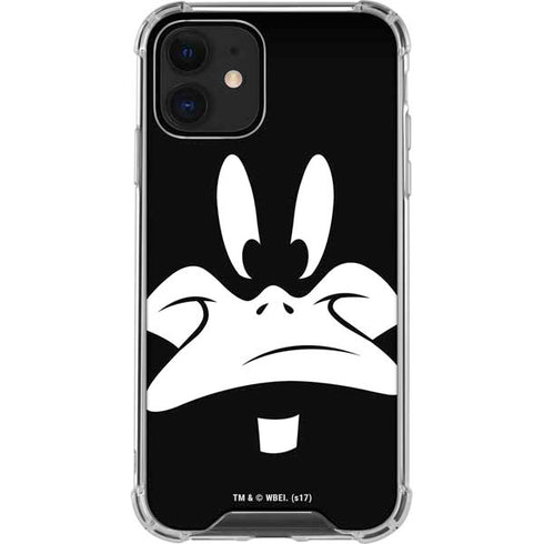 Looney Tunes Daffy Duck Plain Black and White iPhone 12 Mini Clear Case