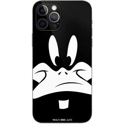 Looney Tunes Daffy Duck Plain Black and White iPhone 12 Pro Skin