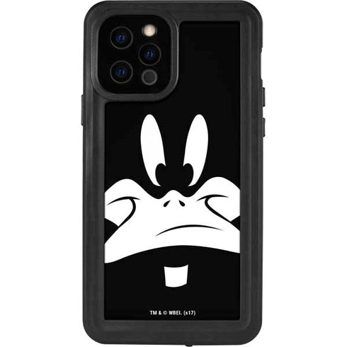 Looney Tunes Daffy Duck Plain Black and White iPhone 12 Pro Waterproof Case