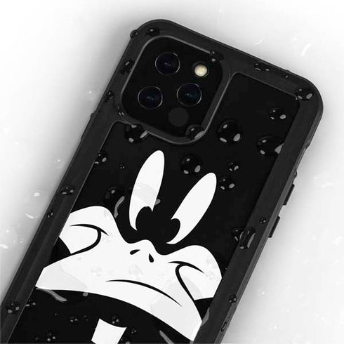 Looney Tunes Daffy Duck Plain Black and White iPhone 12 Pro Waterproof Case