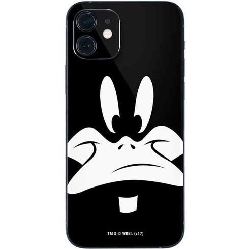 Looney Tunes Daffy Duck Plain Black and White iPhone 12 Skin