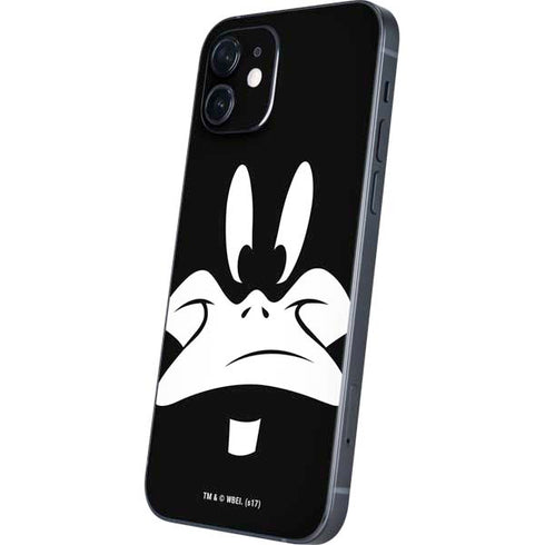 Looney Tunes Daffy Duck Plain Black and White iPhone 12 Skin