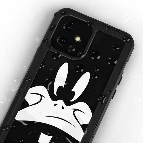Looney Tunes Daffy Duck Plain Black and White iPhone 12 Waterproof Case