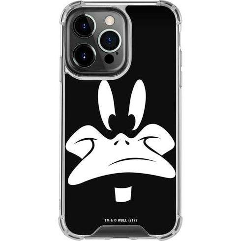 Looney Tunes Daffy Duck Plain Black and White iPhone 13 Pro Clear Case