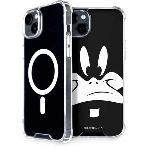 Looney Tunes Daffy Duck Plain Black and White iPhone 15 Plus MagSafe Case