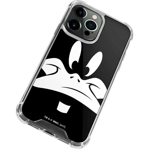Looney Tunes Daffy Duck Plain Black and White iPhone 15 Pro Clear Case
