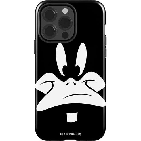 Looney Tunes Daffy Duck Plain Black and White iPhone 15 Pro Impact Case