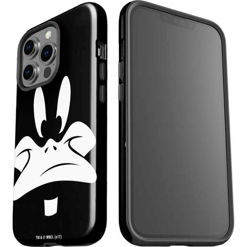 Looney Tunes Daffy Duck Plain Black and White iPhone 15 Pro Impact Case