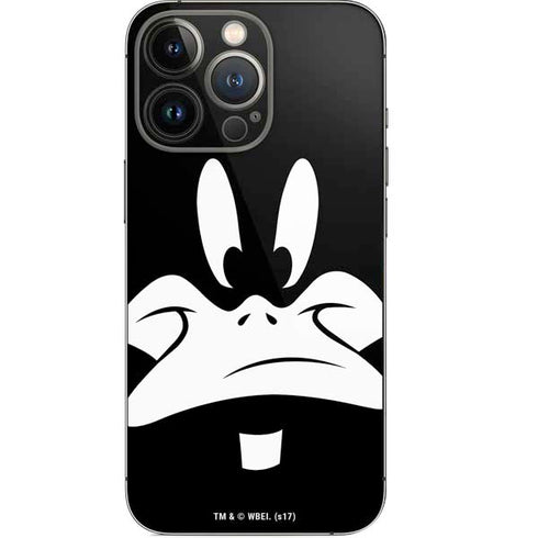 Looney Tunes Daffy Duck Plain Black and White iPhone 15 Pro Skin