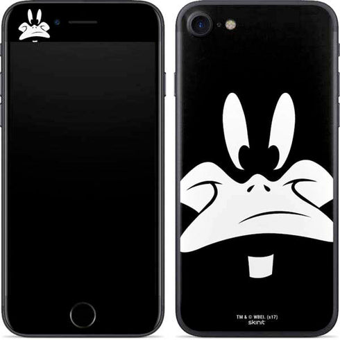 Looney Tunes Daffy Duck Plain Black and White iPhone 8 Skin