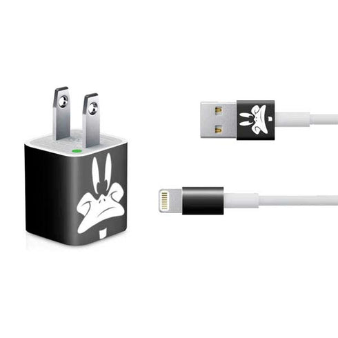 Looney Tunes Daffy Duck Plain Black and White iPhone Charger (5W USB) Skin