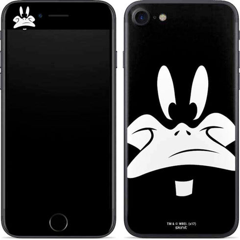 Looney Tunes Daffy Duck Plain Black and White iPhone SE (2nd & 3rd Gen) Skin