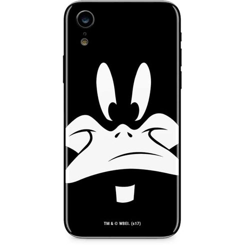 Looney Tunes Daffy Duck Plain Black and White iPhone XR Skin