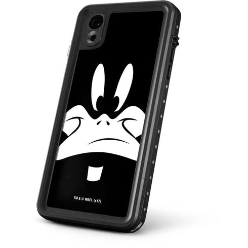 Looney Tunes Daffy Duck Plain Black and White iPhone XR Waterproof Case
