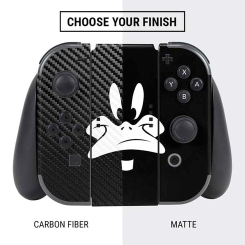 Looney Tunes Daffy Duck Plain Black and White Nintendo Switch Bundle Skin