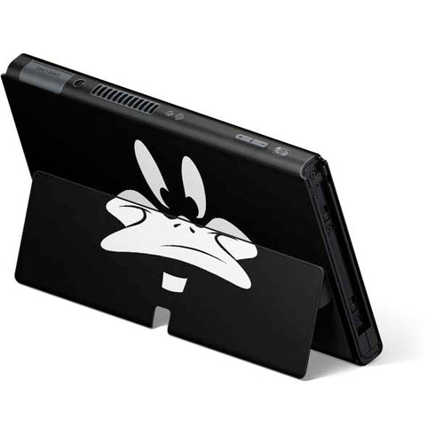 Looney Tunes Daffy Duck Plain Black and White Nintendo Switch OLED (2021) Skin
