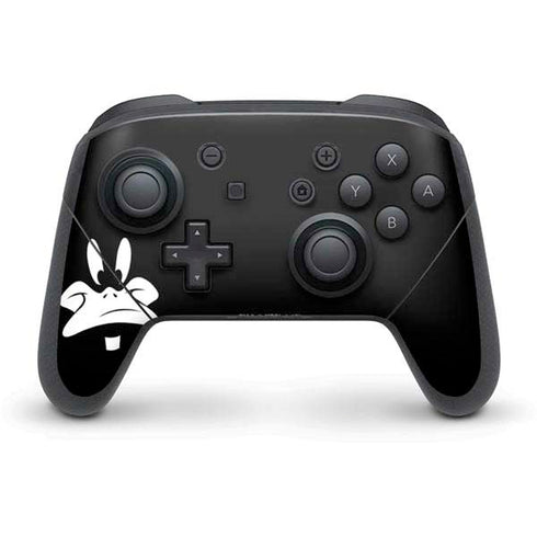 Looney Tunes Daffy Duck Plain Black and White Nintendo Switch Pro Controller Skin