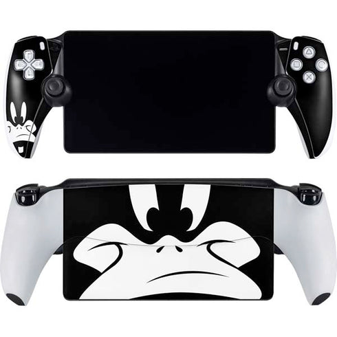 Looney Tunes Daffy Duck Plain Black and White PlayStation Portal Remote Player Skin