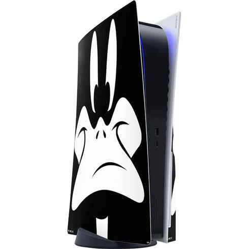 Looney Tunes Daffy Duck Plain Black and White PS5 Console Skin