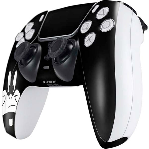 Looney Tunes Daffy Duck Plain Black and White PS5 Controller Skin