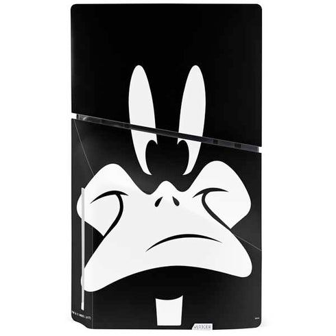 Looney Tunes Daffy Duck Plain Black and White PS5 Slim Disk Bundle Skin