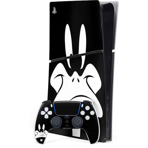 Looney Tunes Daffy Duck Plain Black and White PS5 Slim Digital Edition Console Skin