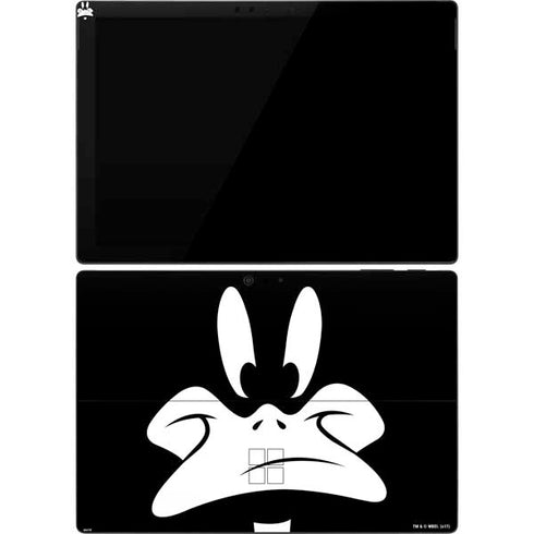 Looney Tunes Daffy Duck Plain Black and White Surface Pro 7 Skin