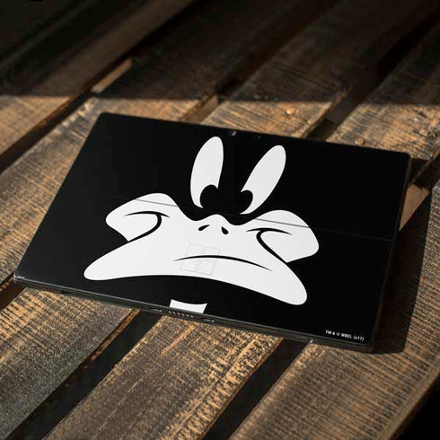 Looney Tunes Daffy Duck Plain Black and White Surface Pro 7 Skin