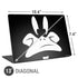 Looney Tunes Daffy Duck Plain Black and White Universal Laptop 13in (10.6 x 7.6in) Skin