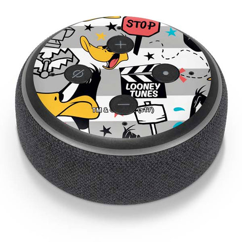 Looney Tunes Daffy Duck Striped Patches Amazon Echo Dot Skin