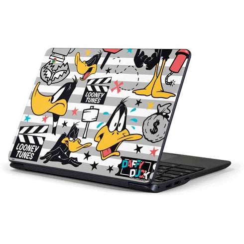 Looney Tunes Daffy Duck Striped Patches Samsung Chromebook Skin