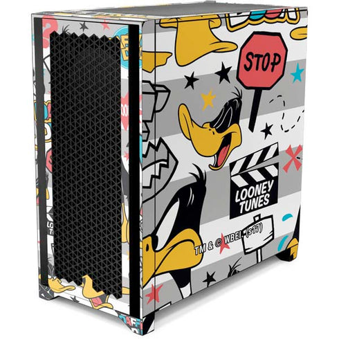 Looney Tunes Daffy Duck Striped Patches Corsair 4000D Tempered Glass Mid-Tower ATX Case Skin