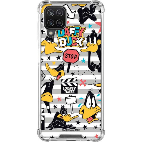 Looney Tunes Daffy Duck Striped Patches Galaxy A12 Clear Case