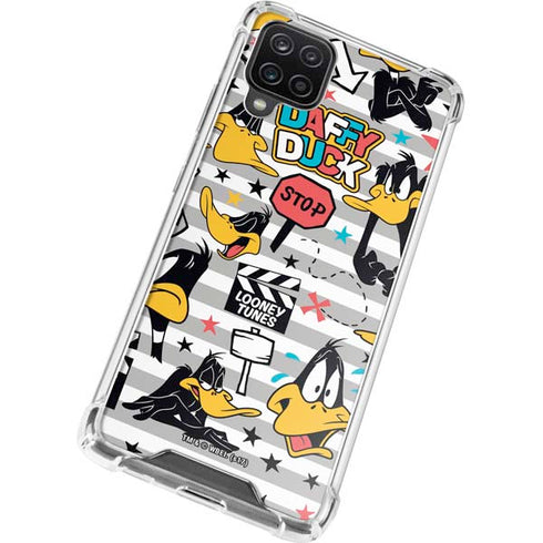 Looney Tunes Daffy Duck Striped Patches Galaxy A12 Clear Case